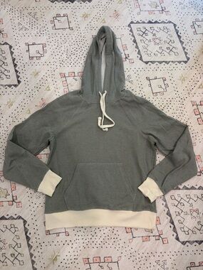 Mia & Tess Green Hooded Pullover with Cream Trim